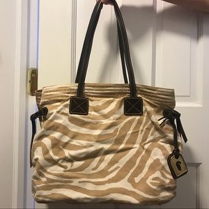 Dooney and Bourke canvas zebra tote